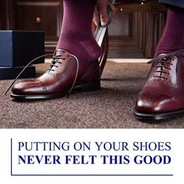 Metal Shoe Horn Long Handle for Seniors, Shoehorn Long-handle, Shoe Horns for Men Long Handle, Long Handled Shoe Horn for Women and Kids, Extra Long Shoe Horn for Seniors, Boot Horn, Shoe Spoon