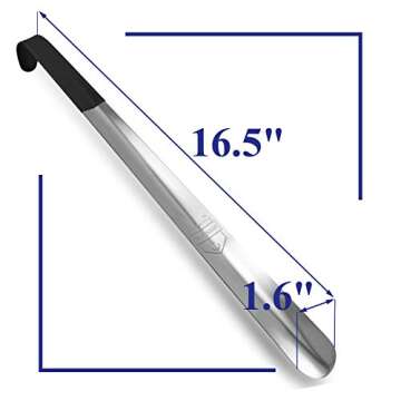 Metal Shoe Horn Long Handle for Seniors, Shoehorn Long-handle, Shoe Horns for Men Long Handle, Long Handled Shoe Horn for Women and Kids, Extra Long Shoe Horn for Seniors, Boot Horn, Shoe Spoon