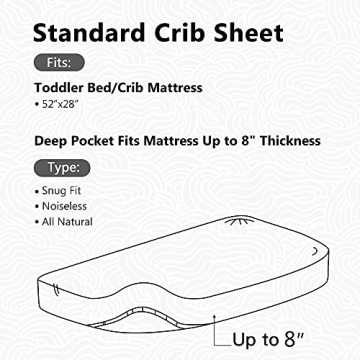 TILLYOU Crib Sheets - 100% Cotton Fitted Sheets 2 Pack-28"x52"