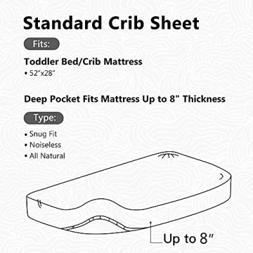 TILLYOU Crib Sheets - 100% Cotton Fitted Sheets 2 Pack-28"x52"