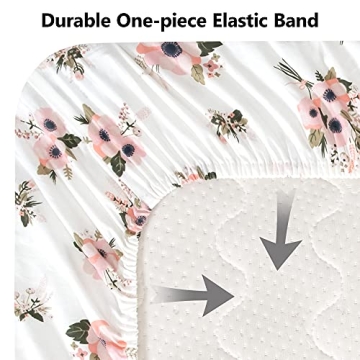 TILLYOU Crib Sheets - 100% Cotton Fitted Sheets 2 Pack-28"x52"