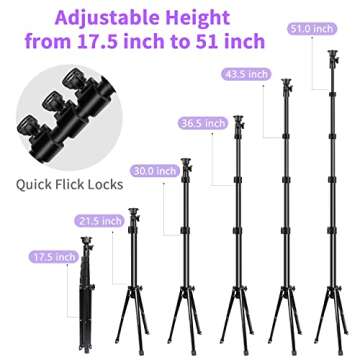 Selfie Ring Light with Tripod Stand and Phone Holder, Eicaus Tripod for iPhone with Ringlight for Live Streaming, Video Recording, Makeup, Lighting Kit Gifts for YouTube and TIK Tok
