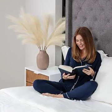 Struck By Design 8 PCS Faux Pampas Grass Decor Tall - 38" Large Fluffy Artificial Pampas Grass for Floor Vase Filler, Home Boho Decor, Wedding Decor - Long Fake Pompous Grass Branches (Cream/Beige)