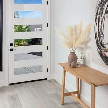 Struck By Design 8 PCS Faux Pampas Grass Decor Tall - 38" Large Fluffy Artificial Pampas Grass for Floor Vase Filler, Home Boho Decor, Wedding Decor - Long Fake Pompous Grass Branches (Cream/Beige)