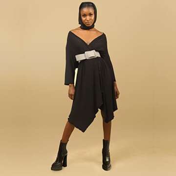 ISNOM Chunky Platform Boots for Women Black Chunky High Heel Chelsea Boots Women Lug Sole Platform Boots Pointed Toe Boots Chelsea Ankle Boots Platform Heels for Women