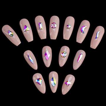 Professional Nail Crystal Kit, 9000pcs Multi Shapes Glass Crystal AB Rhinestones for Nail Art Craft Mix Sizes Non Hotfix Flatback Nail Gems, Wax Pen for Rhinestones, Acrylic Beads Storage Container