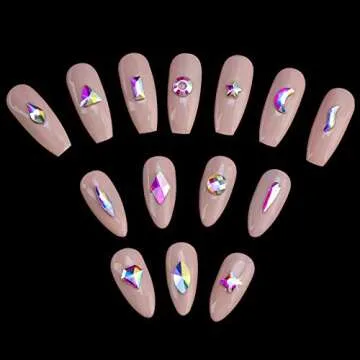 Professional Nail Crystal Kit, 9000pcs Multi Shapes Glass Crystal AB Rhinestones for Nail Art Craft Mix Sizes Non Hotfix Flatback Nail Gems, Wax Pen for Rhinestones, Acrylic Beads Storage Container