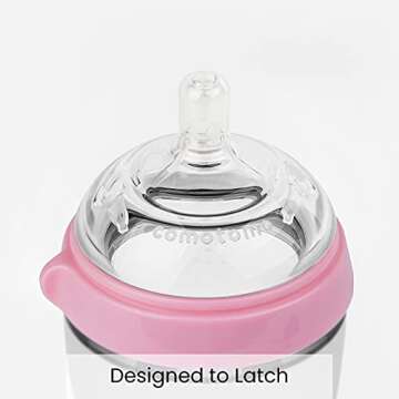 Comotomo Baby Bottle Single Pack, 8oz, Pink - Mimics Breastfeeding!