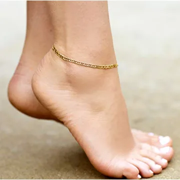 Stylish 4mm Gold Plated Anklet for Women and Men
