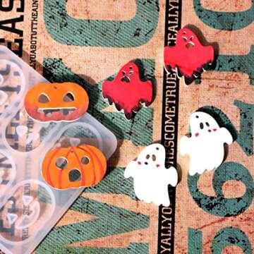 Mulukaya 3Pcs Halloween Earring Pendant Molds for DIY Jewelry Crafting