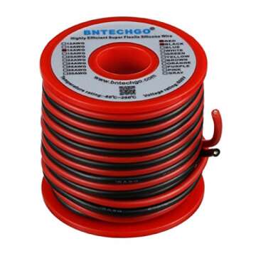 BNTECHGO 16 Gauge Silicone Wire Spool Red & Black 50ft Flexible