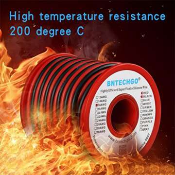BNTECHGO 16 Gauge Silicone Wire Spool Red & Black 50ft Flexible