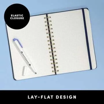 PAPERAGE Graph Paper Spiral Notebook & Journal, (Blush), 160 Pages, Medium 5.5 inches x 8 inches - 100 GSM Thick Graphing Paper, Hardcover, Double-Wire Grid Spiral Notebook