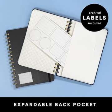 PAPERAGE Graph Paper Spiral Notebook & Journal, (Blush), 160 Pages, Medium 5.5 inches x 8 inches - 100 GSM Thick Graphing Paper, Hardcover, Double-Wire Grid Spiral Notebook