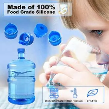 MYLOLF Leak-Free Silicone Water Jug Cap - 3 Pack Premium
