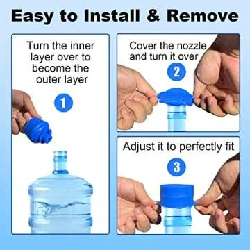 MYLOLF Leak-Free Silicone Water Jug Cap - 3 Pack Premium