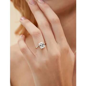 EAMTI 3CT Engagement Ring Sterling Silver for Women