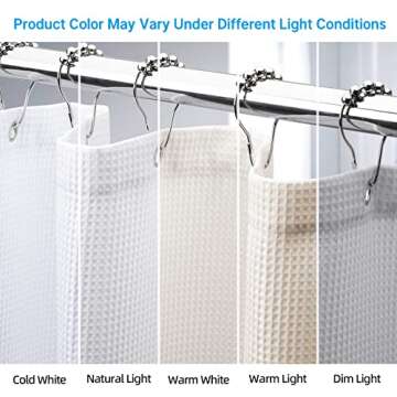 AmazerBath Extra Long Waffle Shower Curtain 84 Inches