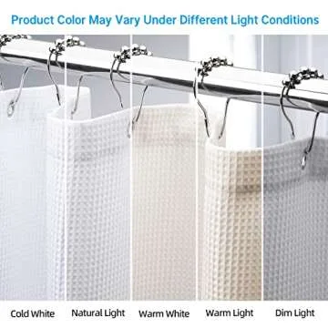 AmazerBath Extra Long Waffle Shower Curtain 84 Inches