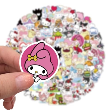 100Pcs Cool Character Sanrio Stickers for Water Bottles Skateboard Luggage Laptop Bumper Waterproof ...