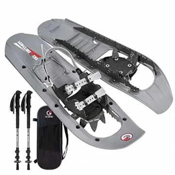G2 30 Inch Mountain Terrain Snowshoes with Trekking Poles Set - Ultimate Winter Adventure