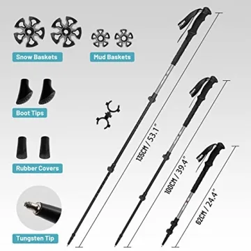 G2 30 Inch Mountain Snowshoes with Poles - Durable & Comfortable