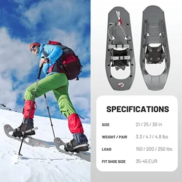G2 30 Inch Mountain Snowshoes with Poles - Durable & Comfortable