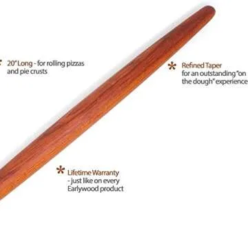 French Tapered Wooden Rolling Pin for Perfect Baking