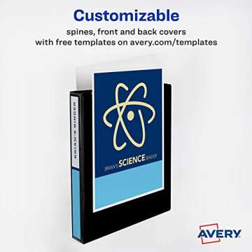 Avery Two-Tone Durable View 3 Ring Binder, 1 Inch Slant Rings, Mint/Coral Binder (17288)