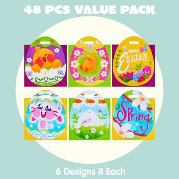 JOYIN 48 Pcs Easter Gift PE Bags 11.8" x 11.8", Egg Shaped PE Easter Gift Goodie Bags Party Treat fo...