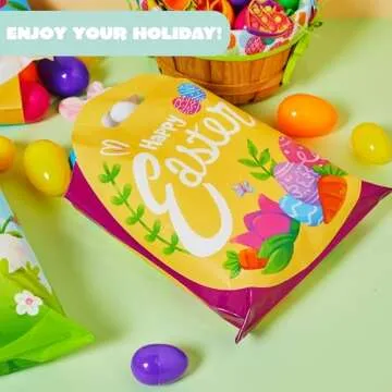 JOYIN 48 Pcs Colorful Easter Gift Bags for Kids Parties