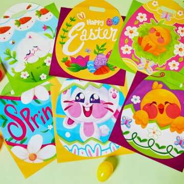 JOYIN 48 Pcs Colorful Easter Gift Bags for Kids Parties