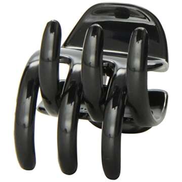 Caravan Hair In Place With This X Large Black Ponytail Holder unisex Hair Claw Closes With A Solid Spring Too