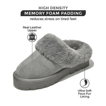 Genuine Suede Women’s Slippers - Warm Cozy Comfort