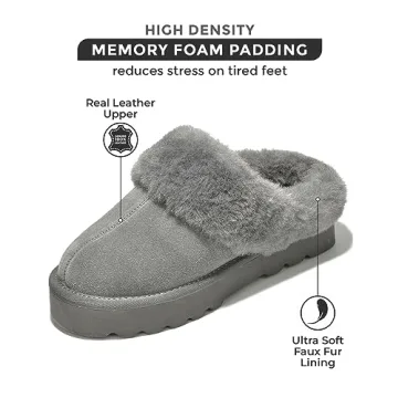 Genuine Suede Women’s Slippers - Warm Cozy Comfort