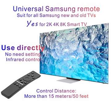 Universal Remote for Samsung Smart TV NEO LED QLED UHD SUHD HDR LCD Frame Curved HDTV 4K 8K 3D, for ...