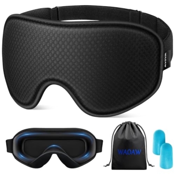 WAOAW Sleep Mask Valentine’s Day Gifts for Women Men: Blackout Eye Masks for Sleep - 3D Breathable...