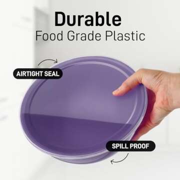 Zulay 12 Piece Set Plastic Nesting Mixing Bowls With Leakproof Lids. Kitchen Mixing Bowls for Prepar...