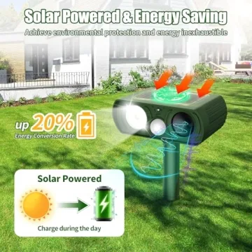 Solar Ultrasonic Animal Repellent for Yard Protection