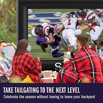 Holiday Styling 16FT Inflatable Outdoor Projector Screen – 200” Blow Up TV & Movie Screen w. Thick, Airtight Material for Portable Front/Rear Projection - Backyard Movie Night, BBQ, Pool Party