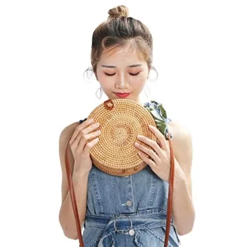 XMeng Rattan Bags - Chic Handwoven Circle Handbag