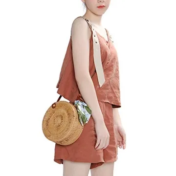 XMeng Rattan Bags - Chic Handwoven Circle Handbag