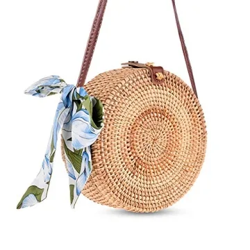 XMeng Rattan Bags - Chic Handwoven Circle Handbag