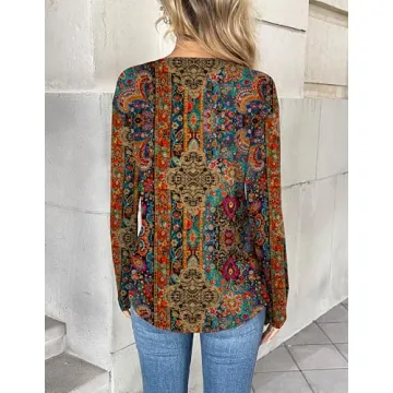 Stylish V Neck Floral Blouse for Women 2025