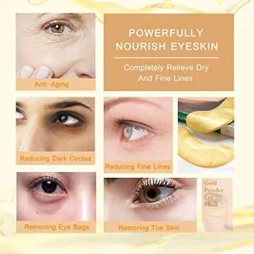 ALIVER Under Eye Patches (25 Pairs) - Collagen Eye Mask, Under Eye Masks for Dark Circles and Puffiness, Gel Under Eye Pads for Undereye Bags, Wrinkles, 24K Gold