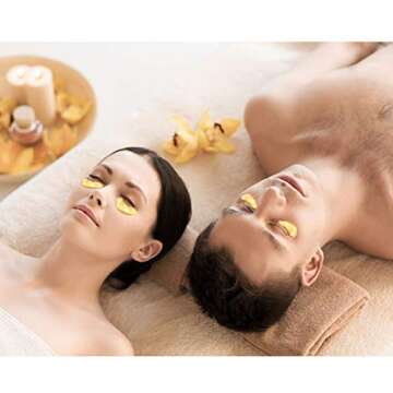 ALIVER Under Eye Patches (25 Pairs) - Collagen Eye Mask, Under Eye Masks for Dark Circles and Puffiness, Gel Under Eye Pads for Undereye Bags, Wrinkles, 24K Gold