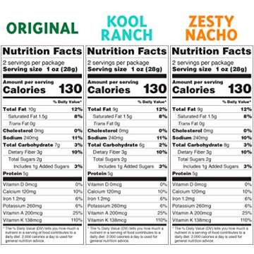 Rhythm Superfoods Kale Chips, Variety Pack, Original/Zesty Nacho/Kool Ranch, Organic and Non-GMO, 2.0 Oz (Pack of 4), Vegan/Gluten-Free Superfood Snacks