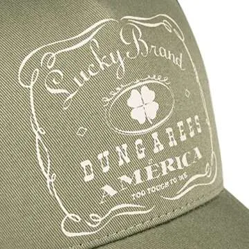 Lucky Brand Standard Mesh-Back Cap with Adjustable Snapback for Men and Women (One Size Fits Most), Vintage Trucker-Moss