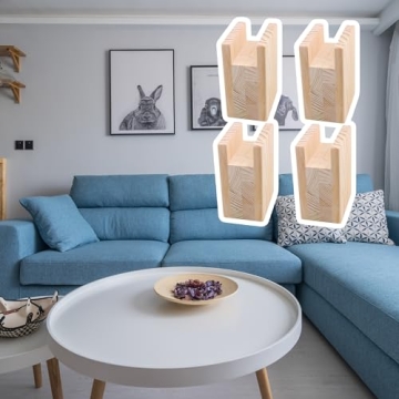 Yibuy 4X Furniture Lift Blocks 4 Inch Height Solid Pine