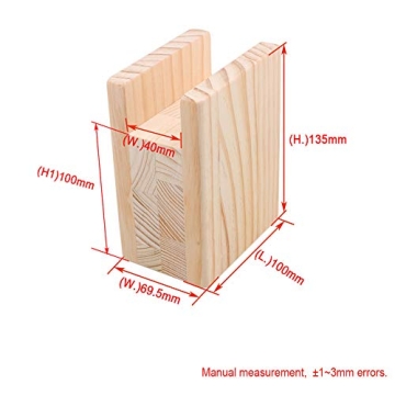 Yibuy 4X Furniture Lift Blocks 4 Inch Height Solid Pine